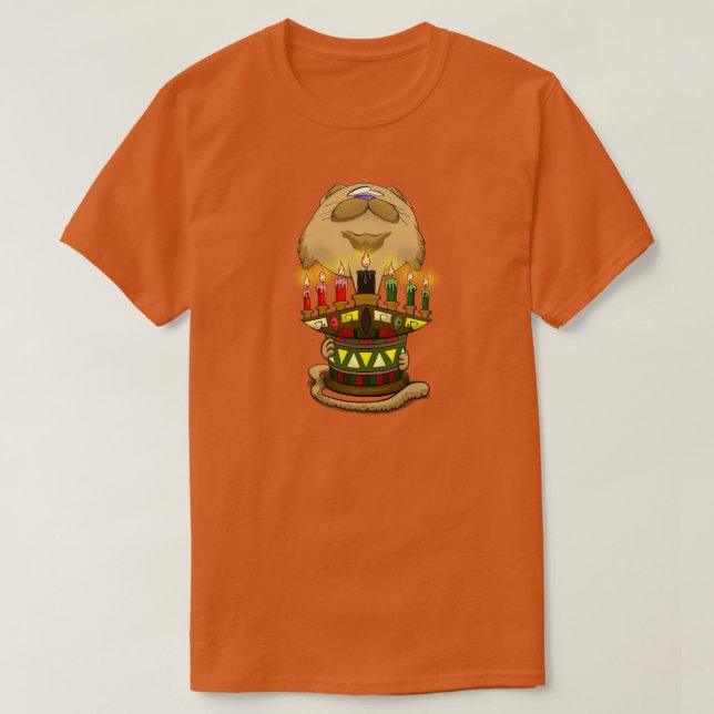 Big Head Kwanzaa Cat 2 T-Shirt (Design Front)