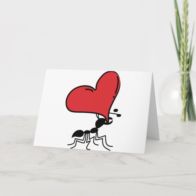 Big Heart Ant, Lots of Love Ant Holiday Card (Front)