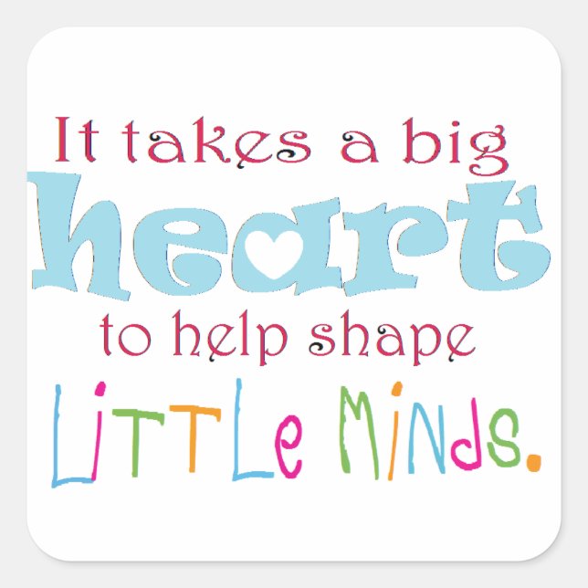 Big Heart: Counselor:Mentor:Teacher Square Sticker (Front)
