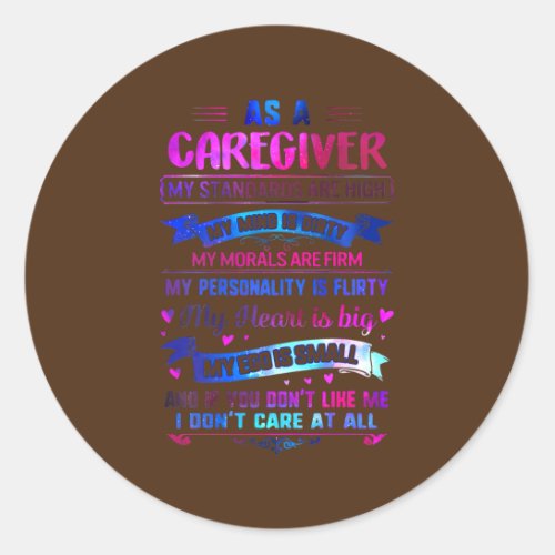 Big Heart Direct Support Person Caregiver Life Classic Round Sticker