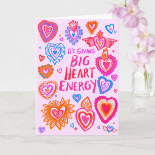BIG HEART ENERGY Valentine Love Colorful Whimsical Card