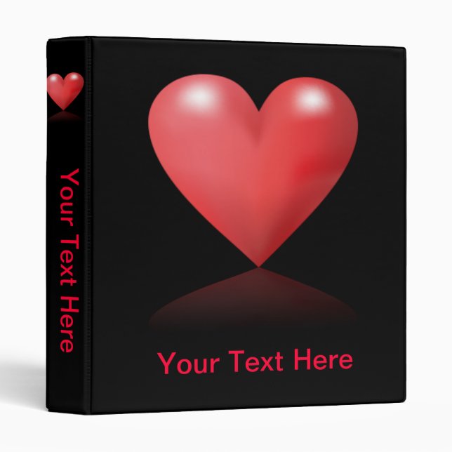 Big Heart Graphic on Black Binder (Front/Spine)