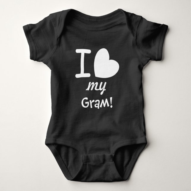Big Heart I Love My Gram V031 Baby Bodysuit (Front)