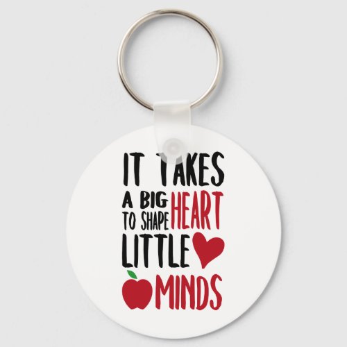 Big heart little minds words Teacher keychain