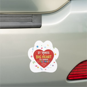 Big Heart Shape Little Minds Teacher Gift Car Magnet