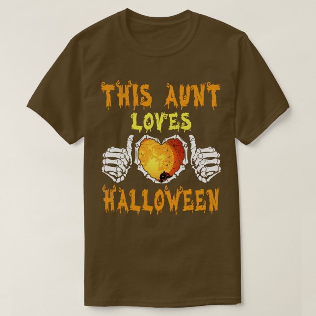 Big Heart Skeleton Bone Hands This Aunt Loves Hall T-Shirt (Design Front)