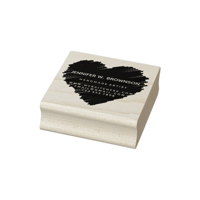 Big Heart Sketch Logo Rubber Stamp (Stamp)