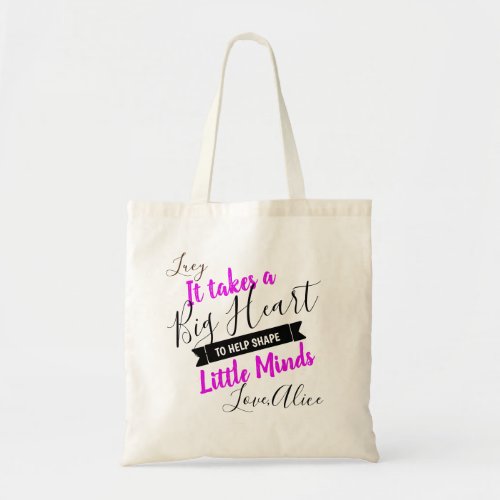 Big heart teacher gift bag