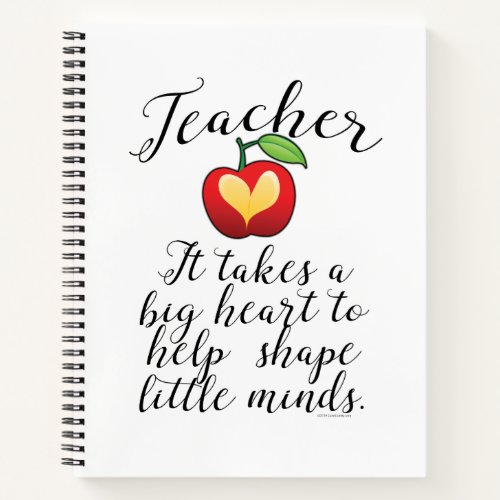 Big Heart To Help Shape Little Minds Teacher Notebook