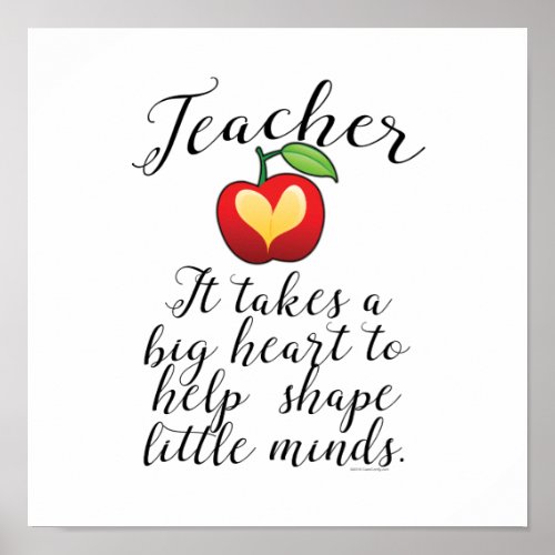 Big Heart To Help Shape Little Minds Teacher Poster