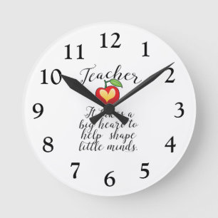 Big Heart To Help Shape Little Minds Teacher Round Clock