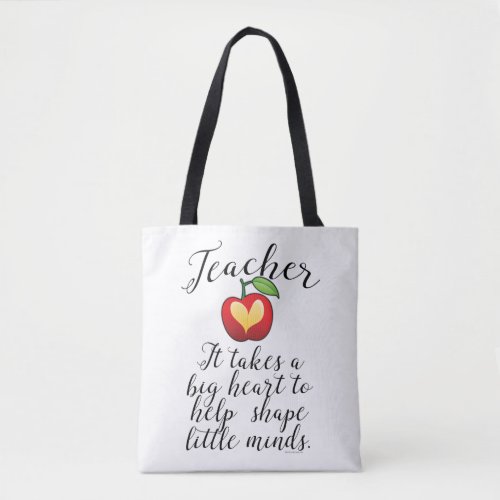 Big Heart To Help Shape Little Minds Teacher Tote Bag