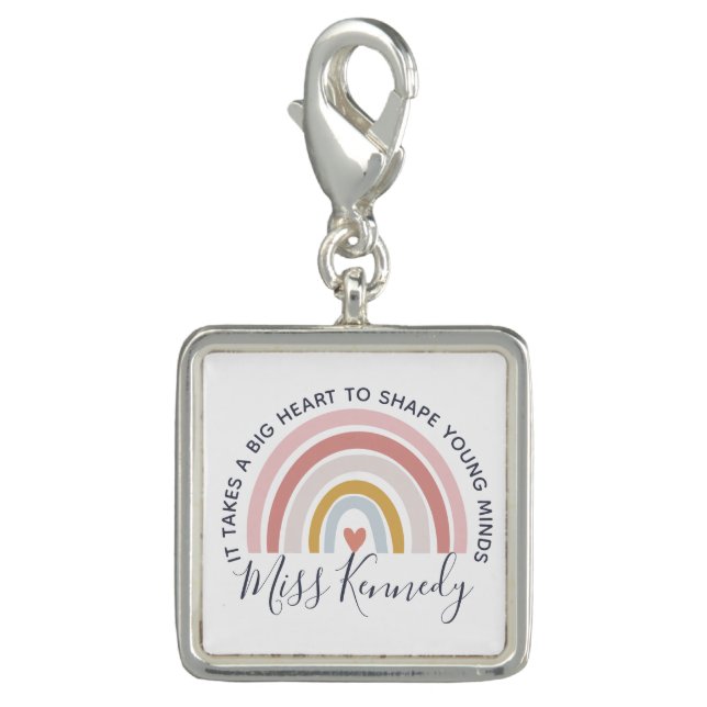 Big Heart to Shape Young Minds Teacher Charm (Front)