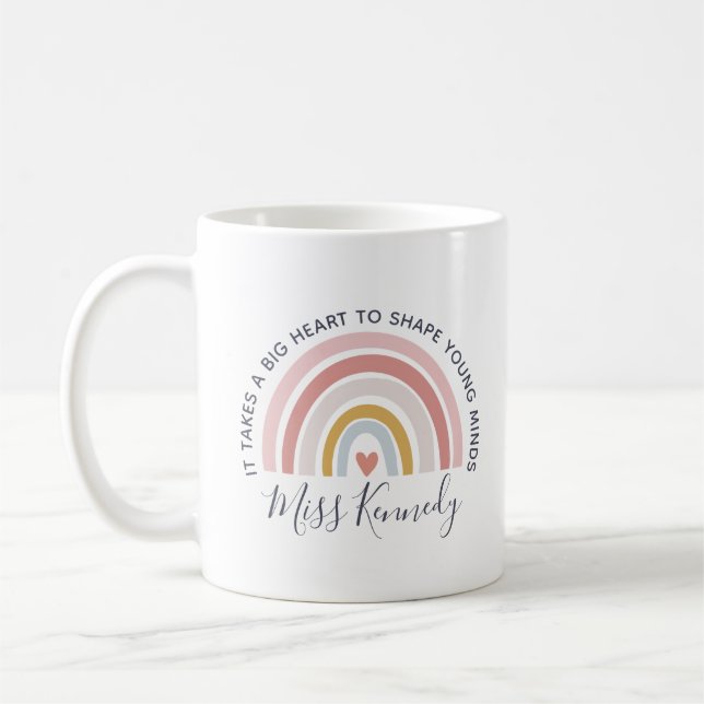 Big Heart to Shape Young Minds Teacher Coffee Mug (Left)