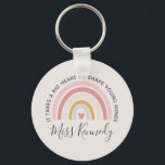 Big Heart to Shape Young Minds Teacher Gift Keychain<br><div class="desc">Big Heart to Shape Young Minds Teacher Gift keychain Share the love for your lovely students or say thank you in appreciation to your favorite kindergarten or elementary school teacher with a cute gift. If you need any custom work on this card, please contact me and I will assist you...</div>
