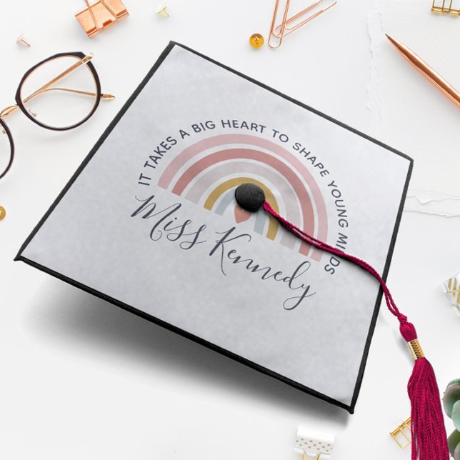 Big Heart to Shape Young Minds Teacher Graduation Cap Topper (Creator Uploaded)