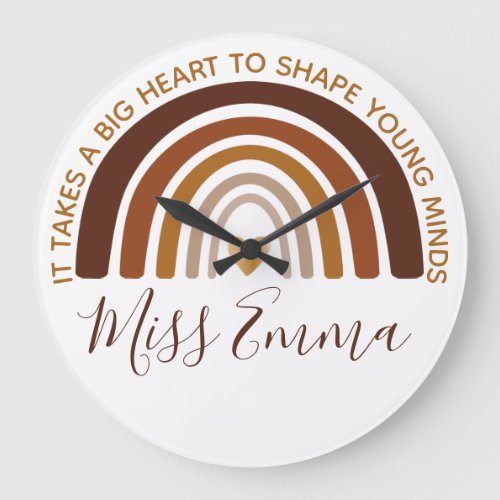 Big Heart to Shape Young Minds Teacher Large Clock