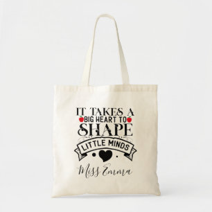 Big Heart to Shape Young Minds Teacher Tote Bag