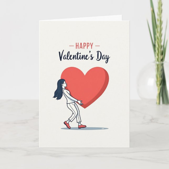 Big Heart Valentines Day Love Card (Front)