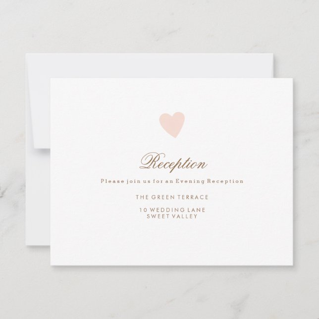 Big Heart Wedding Reception Card (Front)