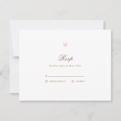 Big Heart Wedding RSVP Card