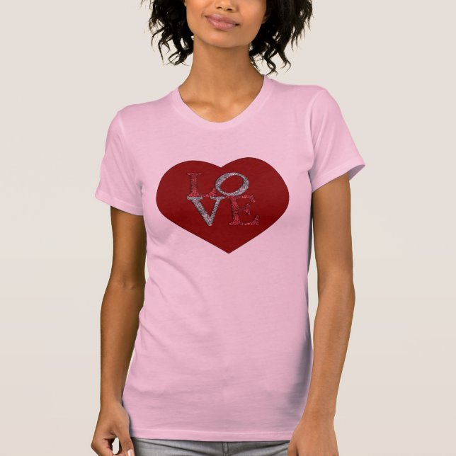 Big heart with sparkling LOVE! T-Shirt (Front)