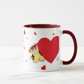 BIG HEARTED CAT Valentine Mug