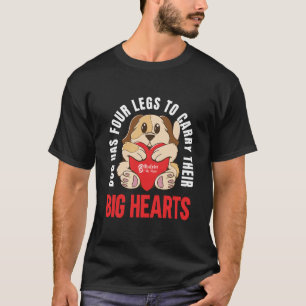 Big Hearted Dogs Men Black T-Shirt