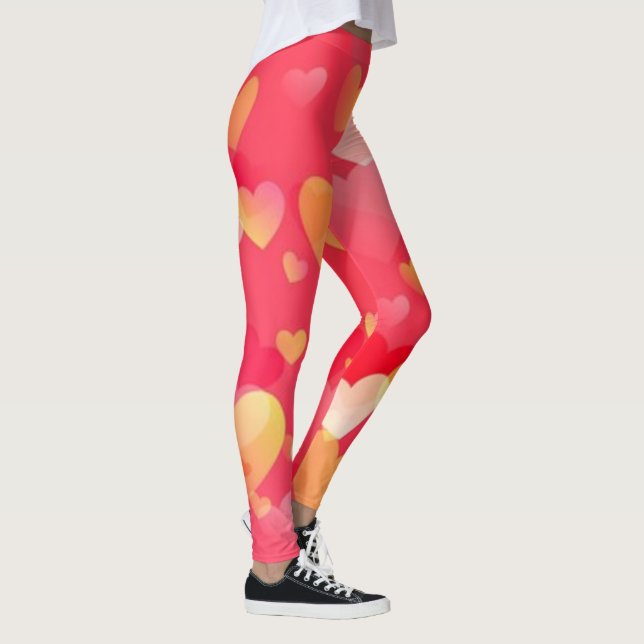 Big Hearts Print! YOGA PANTS Comfy Leggings (Right)