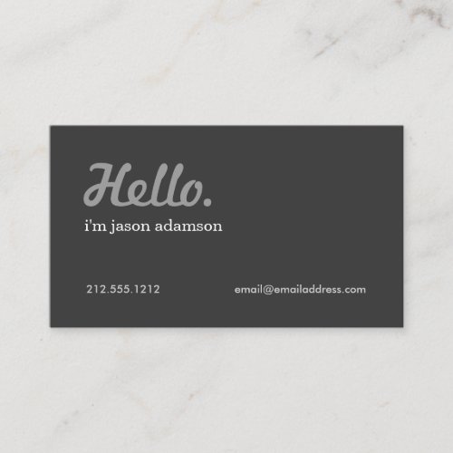 BIG HELLO INTRODUCTION No. 3 Business Card