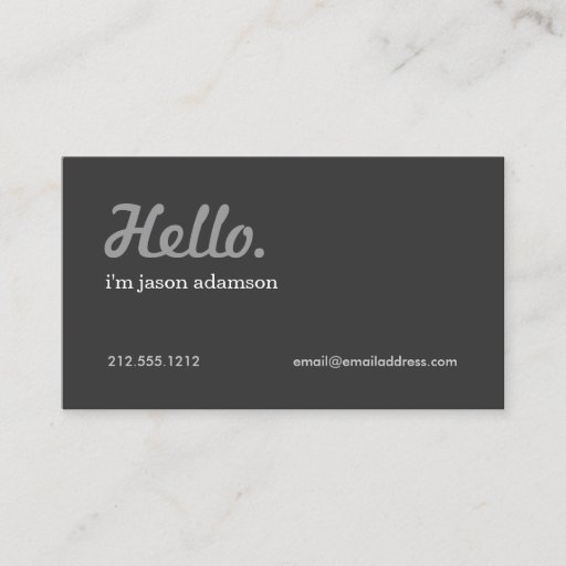 Customizable BIG HELLO INTRODUCTION No. 3 Business Card