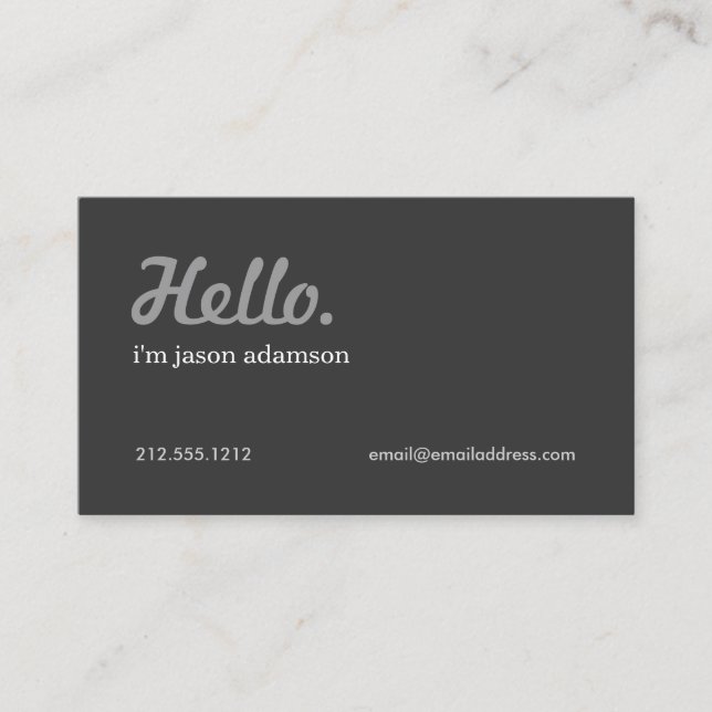 BIG HELLO INTRODUCTION No. 3 Business Card (Front)