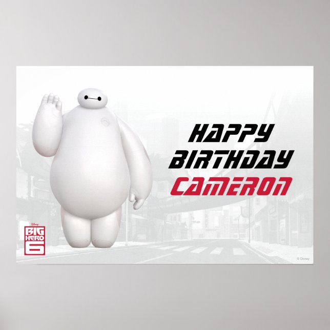 Big Hero 6 Baymax Birthday Poster (Front)