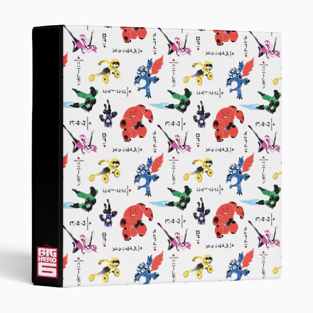 Big Hero 6 Fighting Pattern 3 Ring Binder (Front/Spine)