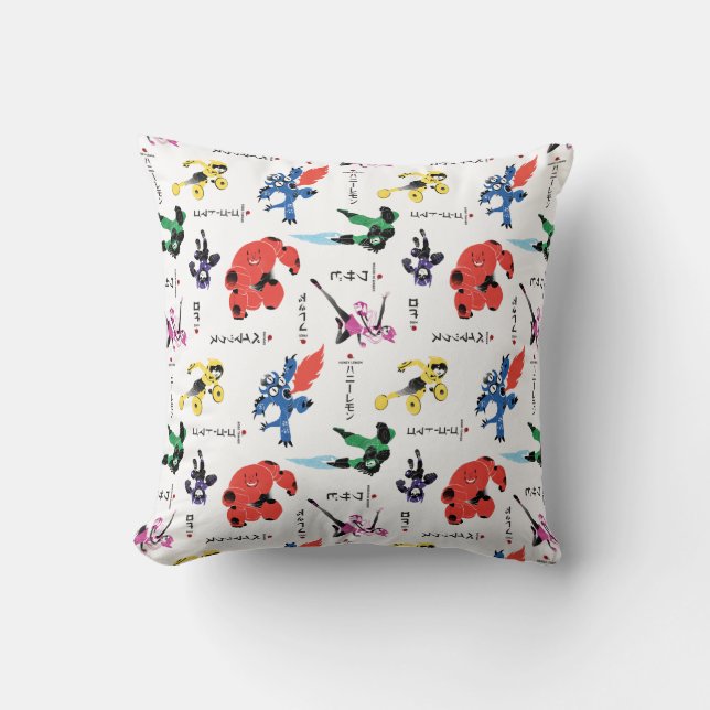 Big Hero 6 Fighting Pattern Throw Pillow (Front)