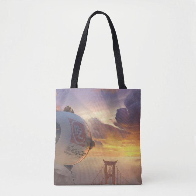 Big Hero Space Ship and Bridge Tote Bag (Front)