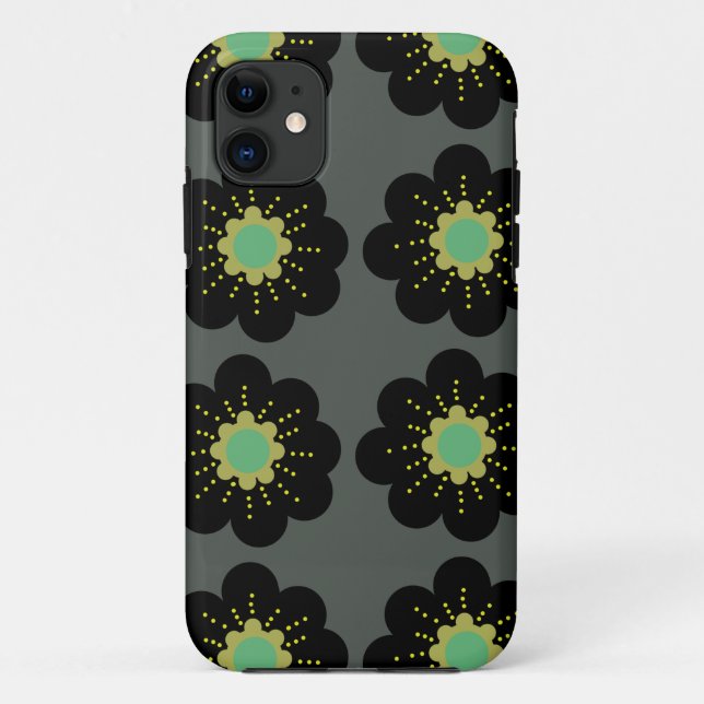 Big Hippie Flowers Black Case-Mate iPhone Case (Back)