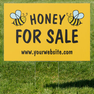 Big honey for sale yard sign for beekeeper