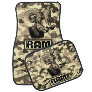Big Horn Ram Military Camo Outdoors Hunters Themed Car Floor Mat