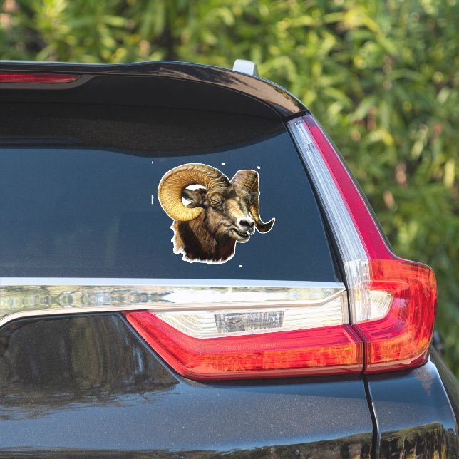 Big Horn Ram Mountain Sheep  Sticker (Car Side)