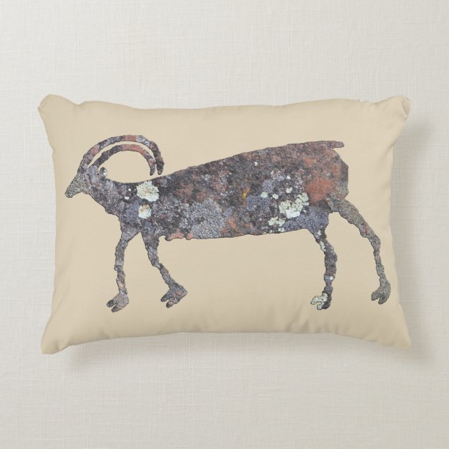 Big Horn Sheep Petroglyph Accent Pillow (Front)