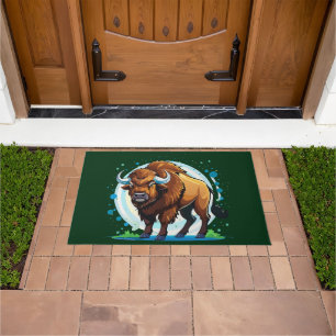 big horned bison doormat