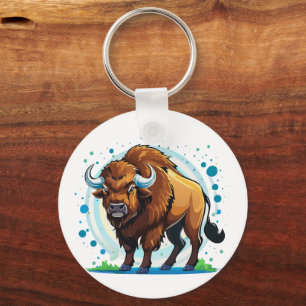 big horned bison keychain