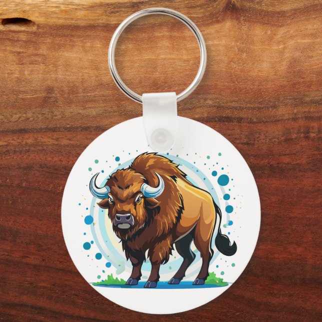 big horned bison keychain (Front)