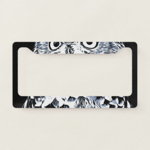 Big Horned Owl Art License Plate Frame