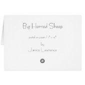 Big Horned Sheep Cards (Back Horizontal)