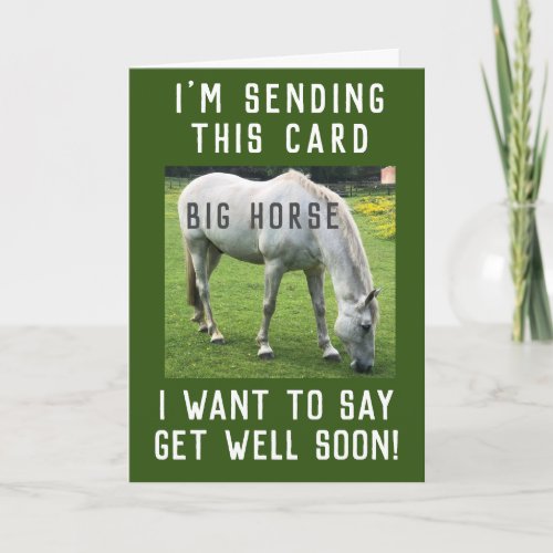 Big Horse Get Well Soon Card