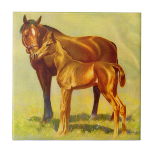 big horse little horse ceramic tile