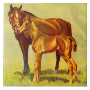 big horse little horse ceramic tile