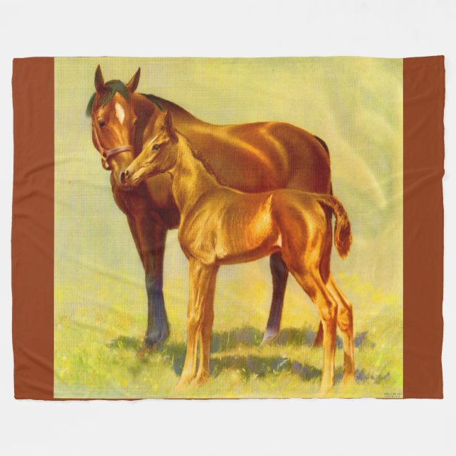 big horse little horse fleece blanket (Front (Horizontal))